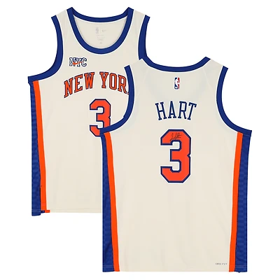 Josh Hart New York Knicks Autographed Cream Nike 2025-26 City Edition Swingman Jersey