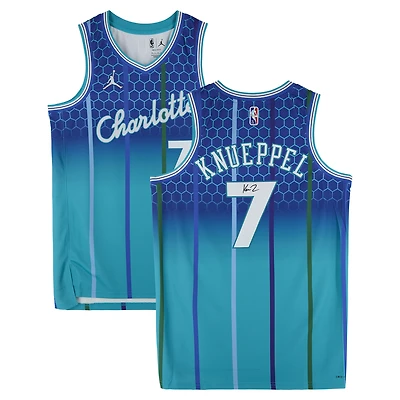 Kon Knueppel Charlotte Hornets Autographed Teal Jordan Brand 2021-22 City Edition Swingman Jersey