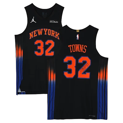 Karl-Anthony Towns New York Knicks Autographed Black Jordan Brand 2025-26 Statement Edition Authentic Jersey