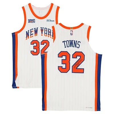 Karl-Anthony Towns New York Knicks Autographed White Nike 2024-25 City Edition Authentic Jersey
