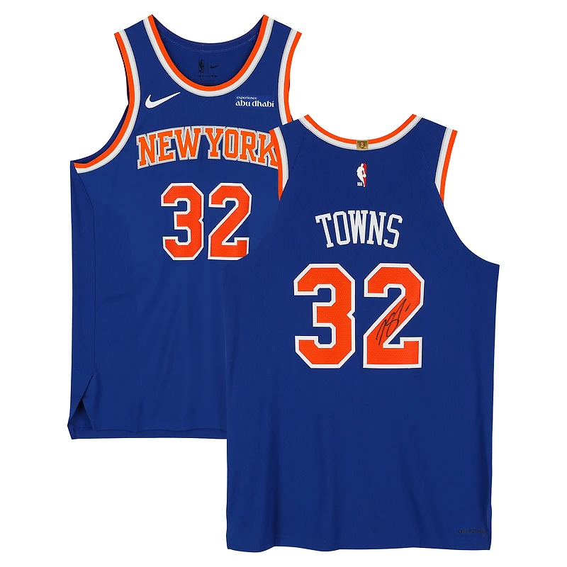Karl-Anthony Towns New York Knicks Autographed Blue Nike 2020-21 Icon Edition Authentic Jersey