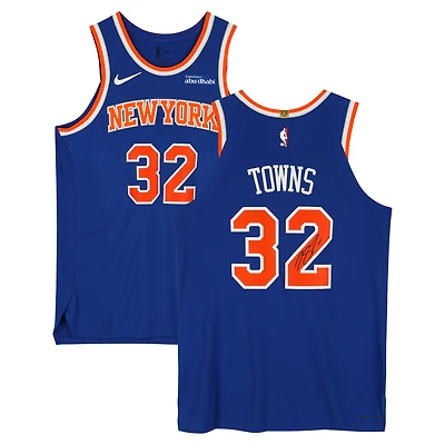 Karl-Anthony Towns New York Knicks Autographed Blue Nike 2020-21 Icon Edition Authentic Jersey