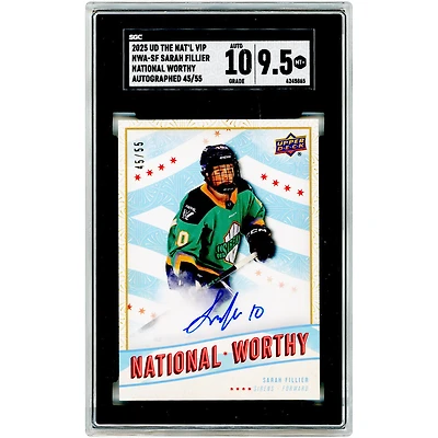 Sarah Fillier New York Sirens Autographed 2025 Upper Deck The National VIP National Worthy #NWA-SF #45/55 SGC Authenticated 9.5/10 Card