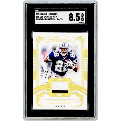 Emmitt Smith Dallas Cowboys 2024 Panini Flawless Dual-Color Relic #LM-ESH #6/15 SGC Authenticated 8.5 Card