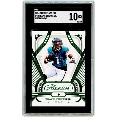 Travis Etienne Jr Jacksonville Jaguars 2024 Panini Flawless Emerald Gem #30 #2/5 SGC Authenticated 10 Card
