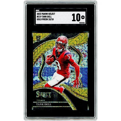 Tank Dell Houston Texans 2023 Panini Select Gold Prizm #219 #10/10 SGC Authenticated 10 Rookie Card