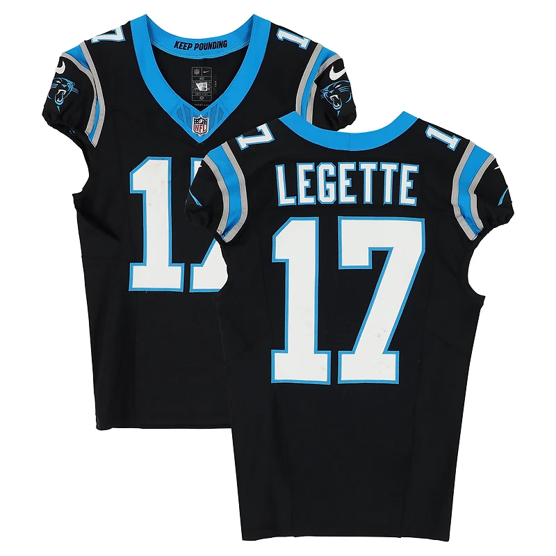 Xavier Legette Carolina Panthers Game-Used #17 Black Nike Jersey vs. Seattle Seahawks on December 28, 2025