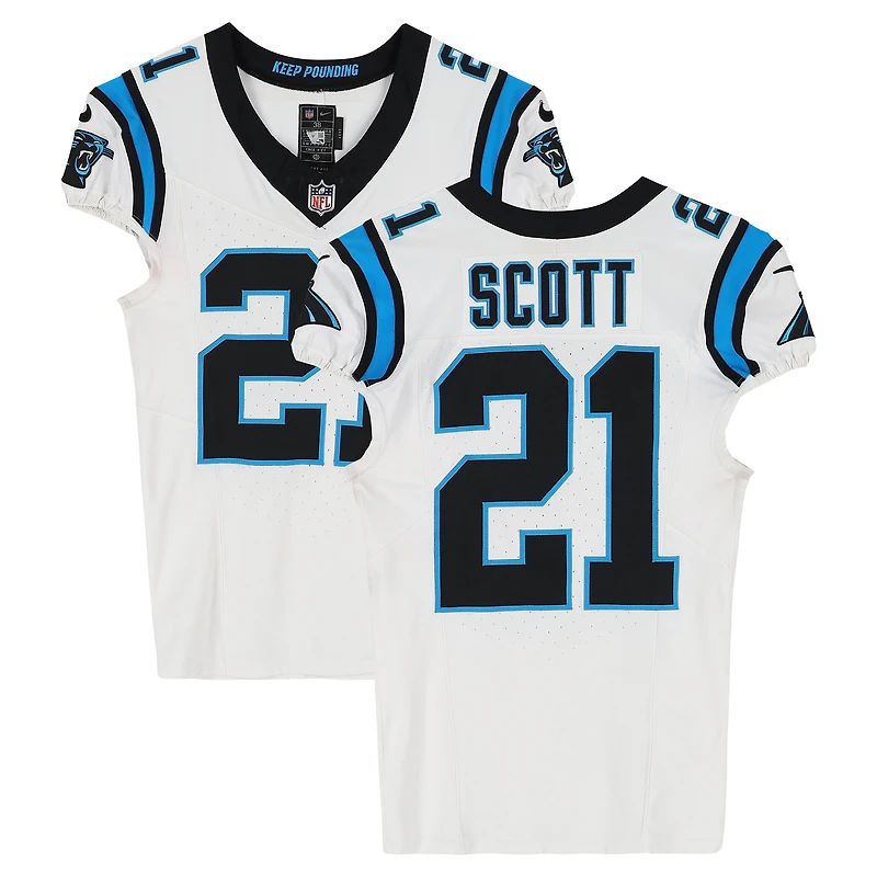 Nick Scott Carolina Panthers Game-Used #21 White Nike Jersey vs. Tampa Bay Buccaneers on January 3, 2026