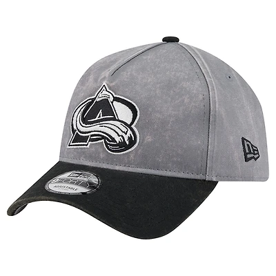 Men's New Era Gray/Black Colorado Avalanche Storm A-Frame 9FORTY Adjustable Hat