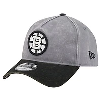 Men's New Era Gray/Black Boston Bruins Storm A-Frame 9FORTY Adjustable Hat