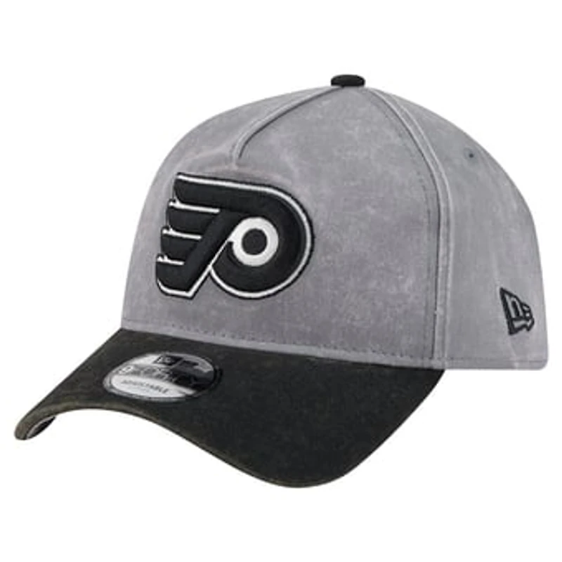 Men's New Era Gray/Black Philadelphia Flyers Storm A-Frame 9FORTY Adjustable Hat