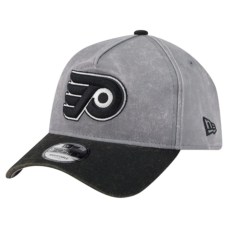 Men's New Era Gray/Black Philadelphia Flyers Storm A-Frame 9FORTY Adjustable Hat