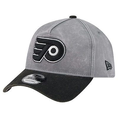 Men's New Era Gray/Black Philadelphia Flyers Storm A-Frame 9FORTY Adjustable Hat