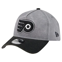 Men's New Era Gray/Black Philadelphia Flyers Storm A-Frame 9FORTY Adjustable Hat
