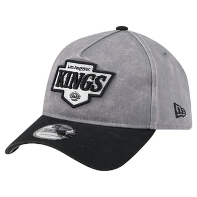 Men's New Era Gray/Black Los Angeles Kings Storm A-Frame 9FORTY Adjustable Hat