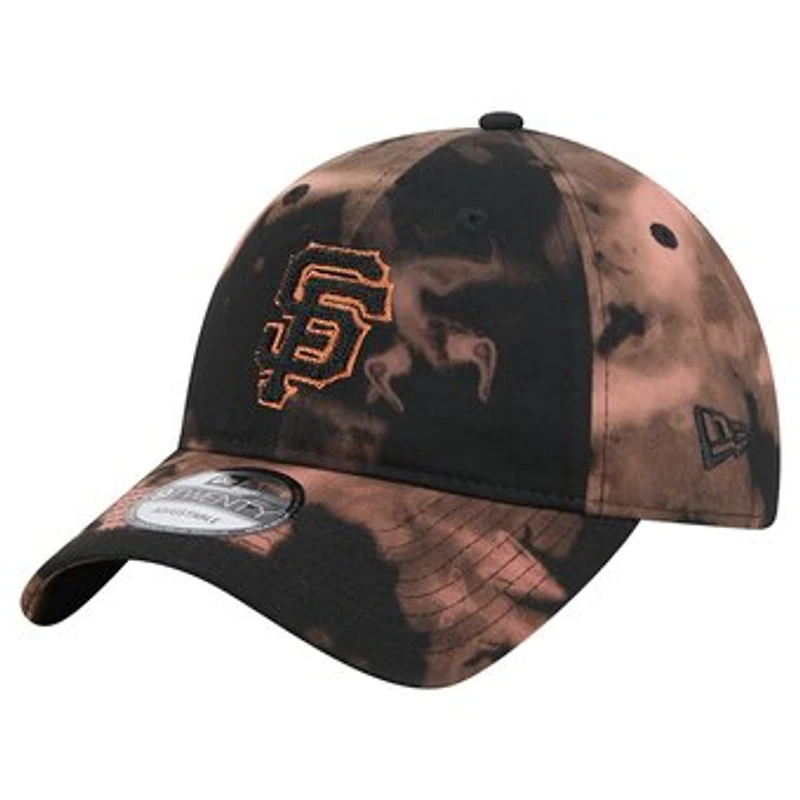 Men's New Era Black San Francisco Giants Bleach Wash 9TWENTY Adjustable Hat