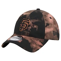 Men's New Era  Black San Francisco Giants Bleach Wash 9TWENTY Adjustable Hat