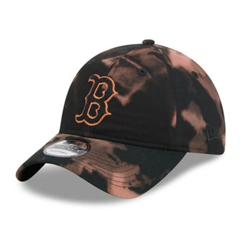 Men's New Era Black Boston Red Sox Bleach Wash 9TWENTY Adjustable Hat