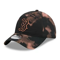 Men's New Era  Black Boston Red Sox Bleach Wash 9TWENTY Adjustable Hat