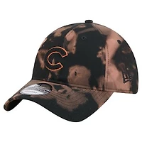 Men's New Era  Black Chicago Cubs Bleach Wash 9TWENTY Adjustable Hat