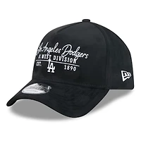 Men's New Era  Black Los Angeles Dodgers Script Text 9FORTY A-Frame Adjustable Hat