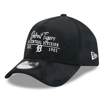 Men's New Era Black Detroit Tigers Script Text 9FORTY A-Frame Adjustable Hat