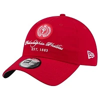 Women's New Era Red Philadelphia Phillies Script Patch Casual Classic Adjustable Hat