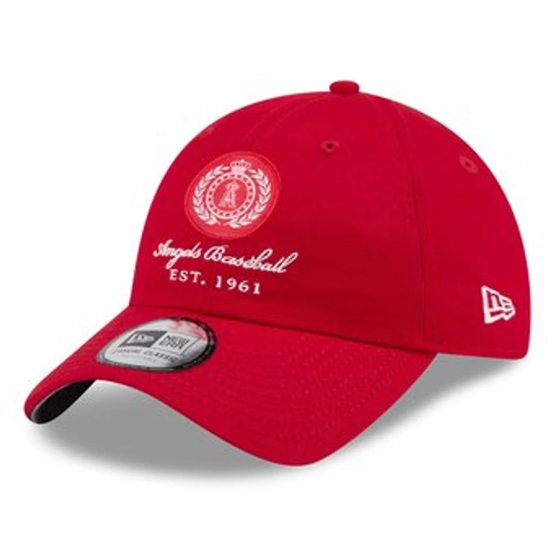 Women's New Era Red Los Angeles Angels Script Patch Casual Classic Adjustable Hat