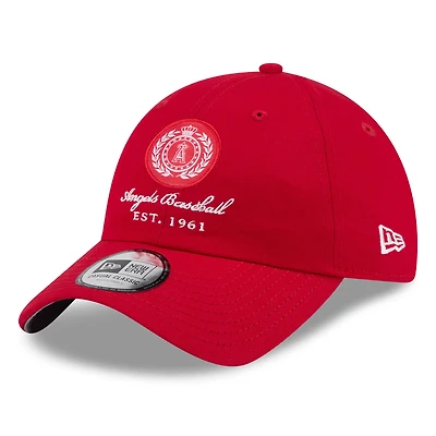 Women's New Era Red Los Angeles Angels Script Patch Casual Classic Adjustable Hat