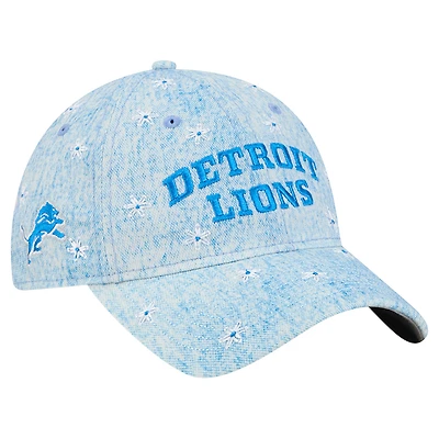 Women's New Era Denim Detroit Lions Daisy 9TWENTY Adjustable Hat