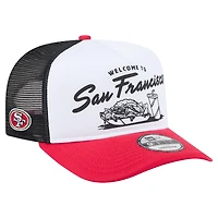 Men's New Era White/Scarlet San Francisco 49ers Foodie 9FIFTY A-Frame Trucker Snapback Hat