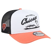 Men's New Era White/Orange Chicago Bears Foodie 9FIFTY A-Frame Trucker Snapback Hat