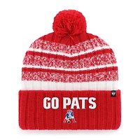 Men's '47  Red New England Patriots Local Cuffed Knit Hat with Pom