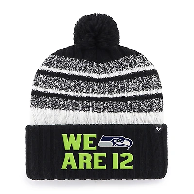Men's '47  Black Seattle Seahawks Local Cuffed Knit Hat with Pom