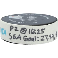Mason Marchment Seattle Kraken Game-Used Goal Puck vs. Utah Mammoth on December 12, 2025 - First of Two Goals Scored