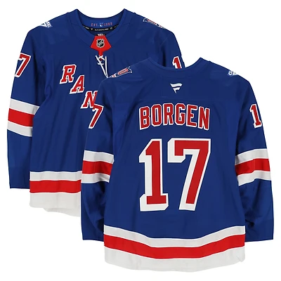 Will Borgen New York Rangers Game-Used #17 Blue Set 2 Jersey from the 2025-26 NHL Season