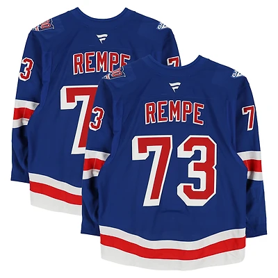 Matt Rempe New York Rangers Game-Used #70 Blue Set 2 Jersey from the 2025-26 NHL Season