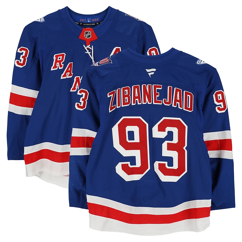 Mika Zibanejad New York Rangers Game-Used #93 Blue Set 2 Jersey from the 2025-26 NHL Season