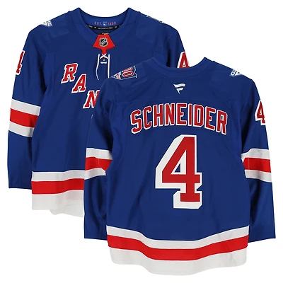 Braden Schneider New York Rangers Game-Used #4 Blue Set 2 Jersey from the 2025-26 NHL Season