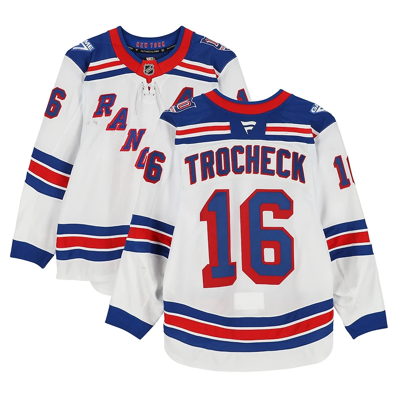Vincent Trocheck New York Rangers Game-Used #16 White Set 2 Jersey from the 2025-26 NHL Season