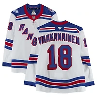 Urho Vaakanainen New York Rangers Game-Used #18 White Set 2 Jersey from the 2025-26 NHL Season