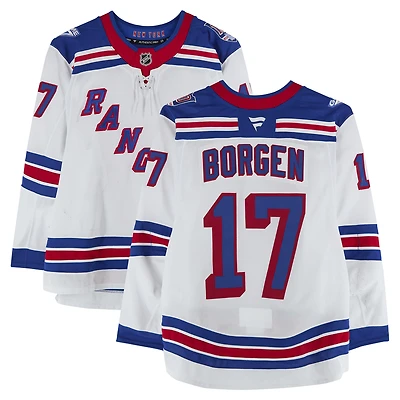 Will Borgen New York Rangers Game-Used #17 White Set 2 Jersey from the 2025-26 NHL Season