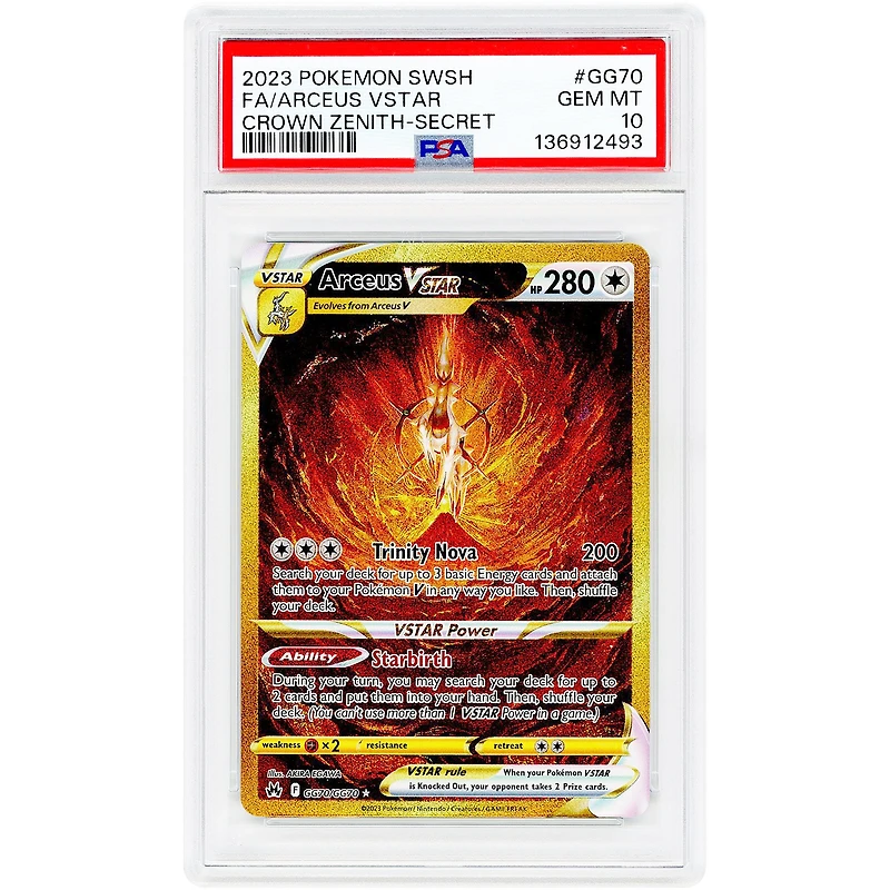 Arceus VSTAR 2023 Pokemon Crown Zenith Secret Rare #GG70 PSA Authenticated 10 Card