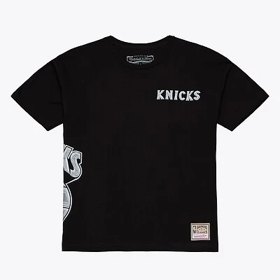Men's Mitchell & Ness Black New York Knicks Chrome Heritage T-Shirt