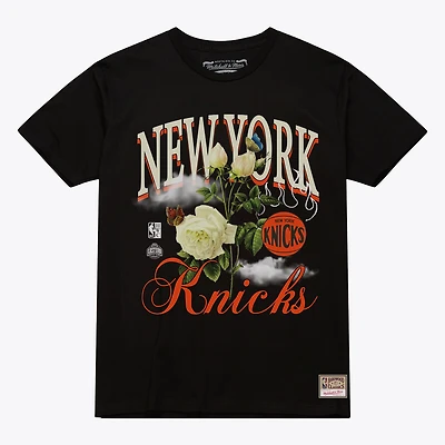 Unisex Mitchell & Ness  Black New York Knicks Floral Graphic T-Shirt