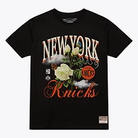 Unisex Mitchell & Ness  Black New York Knicks Floral Graphic T-Shirt