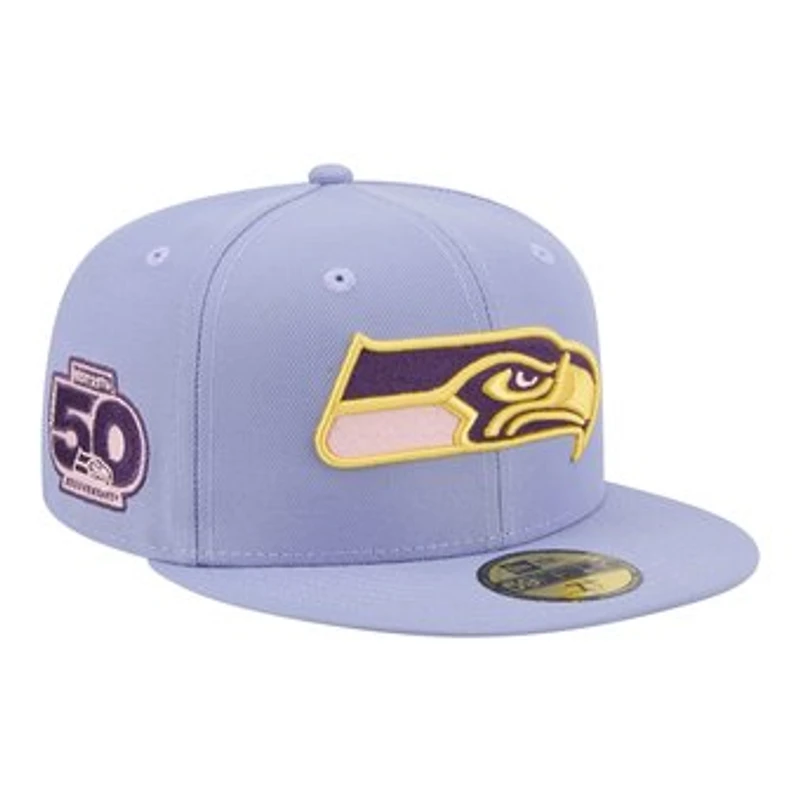 Men's New Era Light Purple Seattle Seahawks Lavender Bloom 59FIFTY Fitted Hat
