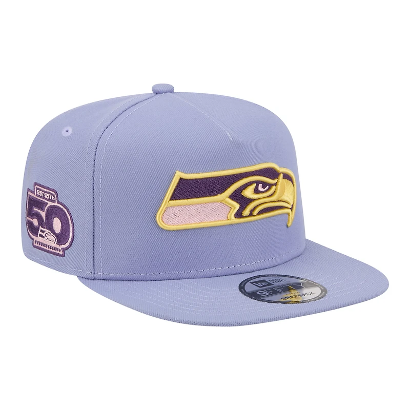 Men's New Era  Lavender Seattle Seahawks Bloom A-Frame 9FIFTY Snapback Hat