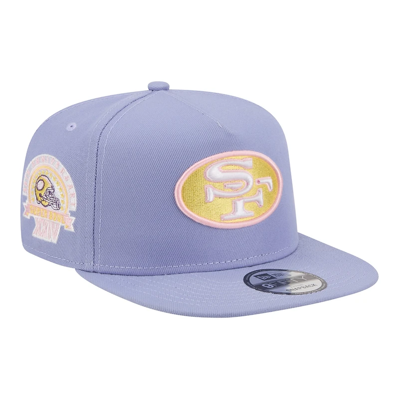 Men's New Era Lavender San Francisco 49ers Bloom A-Frame 9FIFTY Snapback Hat