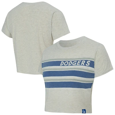 Women's Concepts Sport Cream Los Angeles Dodgers Birch Cropped T-Shirt